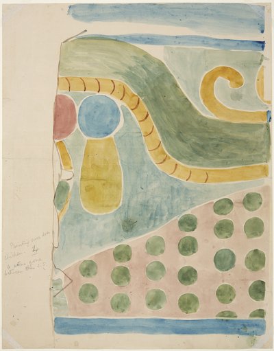 Gemälde eines Teils eines Wandgemäldes, das ein Menschenopfer darstellt, über der inneren Tür der inneren Kammer, Oberer Tempel der Jaguare, Chichen Itza, Mexiko von Adela Breton
