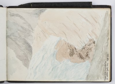 Skizzenbuch mit Aquarellen, Zeichnungen und Notizen, Nord- und Südamerika und Europa, 1909-1910, in grünes Leder gebunden von Adela Breton
