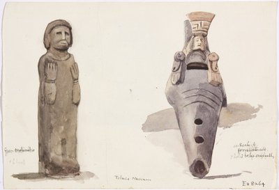 Steinfiguren aus Malinalco, Toluca, Mexiko von Adela Breton