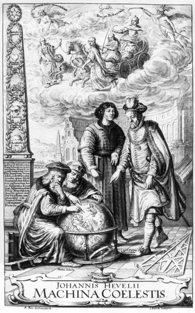 Frontispiz zu Machina Coelestis von Johannes Hevelius, graviert von Jeremias Falck, 1673 von Adolf Boy