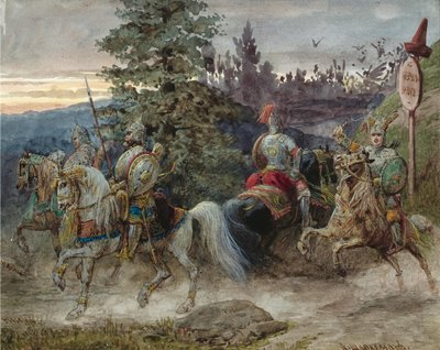 Der Weg nach Chernomor. Illustration zum Gedicht Ruslan und Ljudmila von A. Puschkin von Adolf Charlemagne