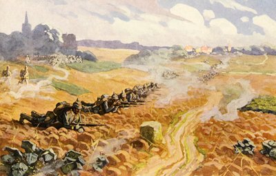 Preußische Infanterie im Angriff von Adolf Closs