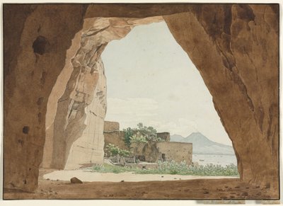 Vesuv und die Bucht von Neapel aus einer Höhle, 1820 von Adolf von Heydeck