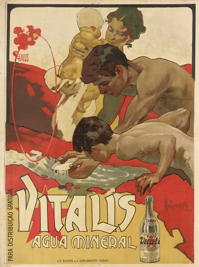Werbeplakat für das Mineralwasser "Vitalis", 1895 von Adolfo Hohenstein