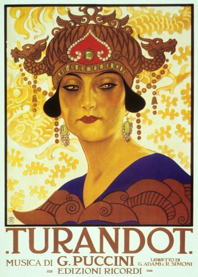 Cover von Anon der Partitur der Oper Turandot von Giacomo Puccini von Adolfo Hohenstein