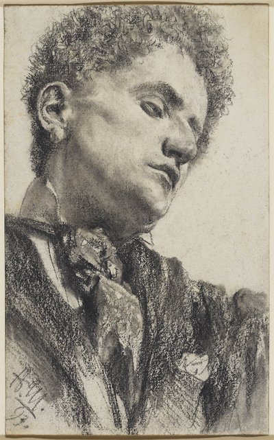 Kopf eines jungen Mannes von Adolph Menzel