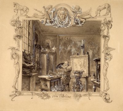 Sein Studio, 1890 von Adolph Menzel