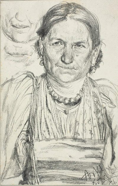 Porträt einer Bäuerin von Adolph Menzel