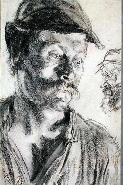 Studie für Die Eisenwarenhändler von Adolph Menzel