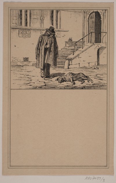 Der tote Hund. Nr. 2 in Chr. Winther und M. Rørbye, "25 Bilder für kleine Kinder" von Johan Adolph Kittendorff