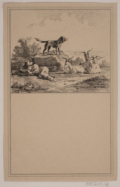 Der Hirtenjunge. Nr. 14 in Chr. Winther und M. Rørbye, "25 Bilder für kleine Kinder" von Johan Adolph Kittendorff