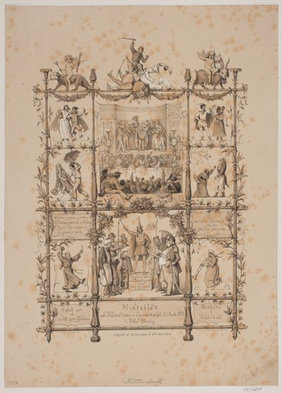 Gedenkblatt zum Künstlerkarneval am 3. März 1854 von Johan Adolph Kittendorff