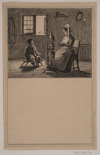 Mutter und Sohn. Nr. 18 in Chr. Winther und M. Rørbye, "25 Bilder für kleine Kinder" von Johan Adolph Kittendorff