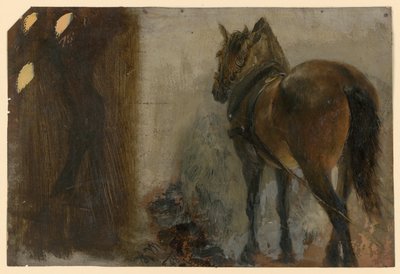 Angeschirrtes Pferd von Adolph Menzel