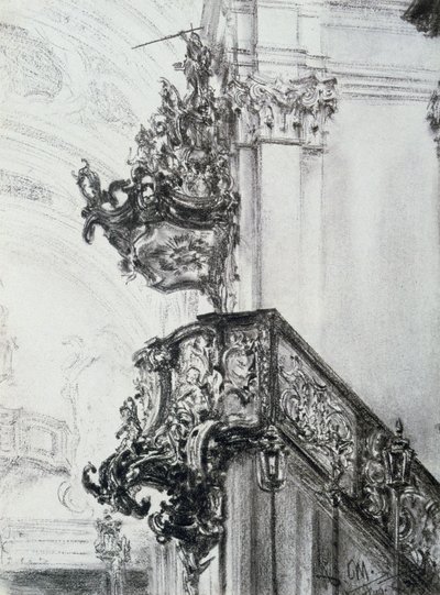 Architektonische Studie, 1830-1905 von Adolph Menzel