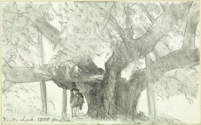 Die 1000-jährige Linde im Kloster Lorch von Adolph Menzel