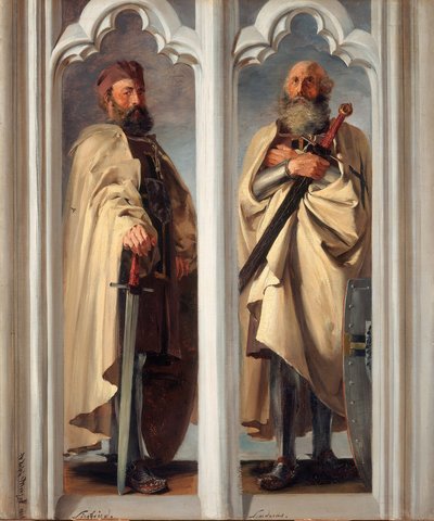 Die Hochmeister Siegfried von Feuchtwangen und Ludger von Braunschweig. Entwurf zu Gemälden in der Marienburg von Adolph Menzel