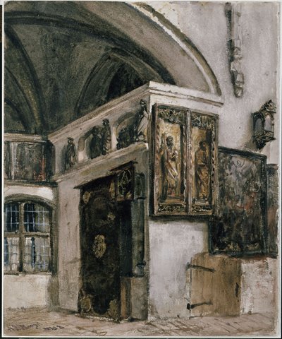 Inneres der Klosterkirche in Berlin von Adolph Menzel