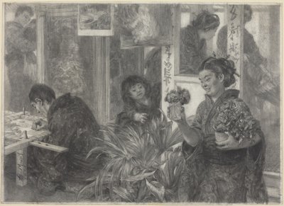 Japanischer Künstler bei der Arbeit von Adolph Menzel