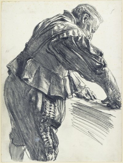 Modell in einem Prunkkleid des Kurfürsten Johann Georg I. von Sachsen im Historischen Museum in Dresden von Adolph Menzel