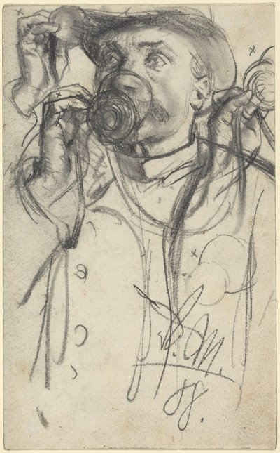 Studien eines trinkenden Mannes von Adolph Menzel
