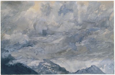 Wolkenhimmel über Bergspitzen von Adolph Menzel