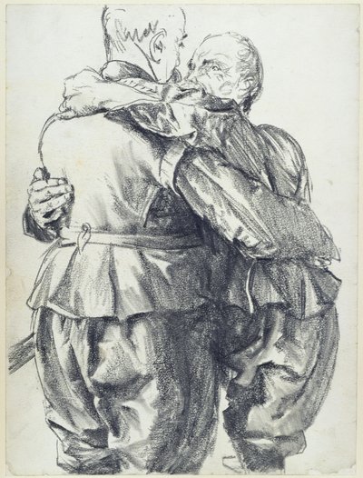 Zwei Modelle mit Gewändern des Kurfürsten Johann Georg I. von Sachsen im Historischen Museum in Dresden von Adolph Menzel