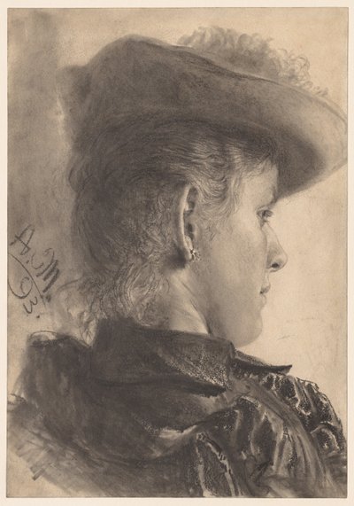 Büste einer Frau, von hinten gesehen, 1893 von Adolph Menzel
