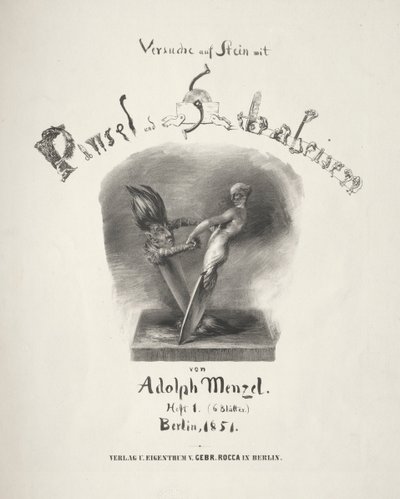 Essay über Stein mit Pinsel und Schaber: Titelseite von Adolph Menzel
