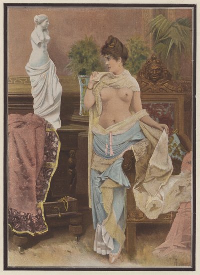 Frau vergleicht sich mit einer Statue der Venus von Milo von Adolphe Frederic Lejeune