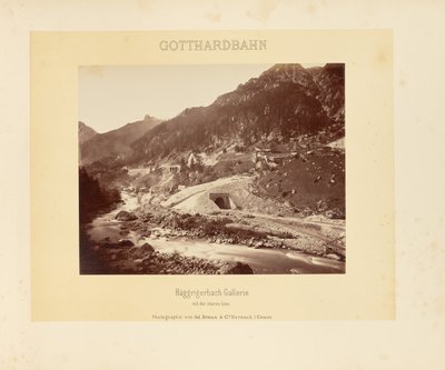 Gotthardbahn: Häggrigerbach-Galerie mit der oberen Linie von Adolphe Braun and Cie
