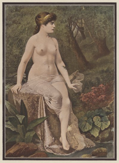 Frau sitzt auf dem Land von Adolphe Frederic Lejeune