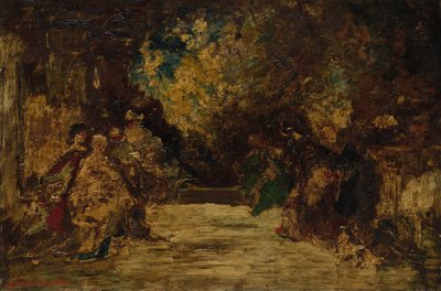 Figuren auf einer Terrasse, undatiert von Adolphe Joseph Thomas Monticelli