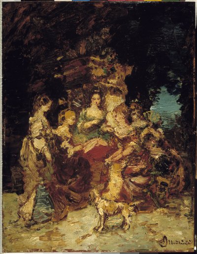 Damen in einem Park von Adolphe Joseph Thomas Monticelli
