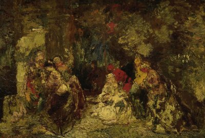 Frauen im Wald von Adolphe Joseph Thomas Monticelli