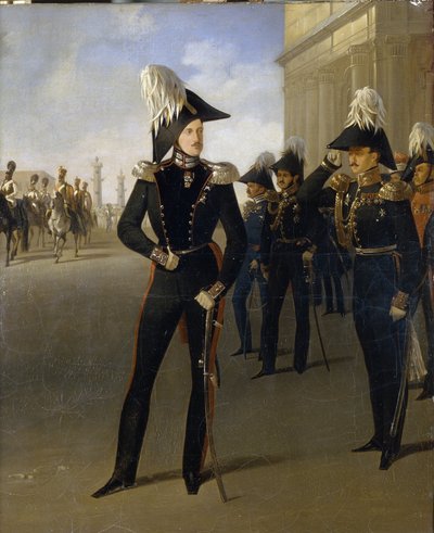 Kaiser Nikolaus I. nimmt den offiziellen Bericht von Prinz Lobanov-Rostovsky entgegen von Adolphe Ladurner