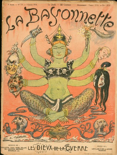 Titelblatt von „La Baionnette“, satirisch in Farben von Adolphe Leon Willette