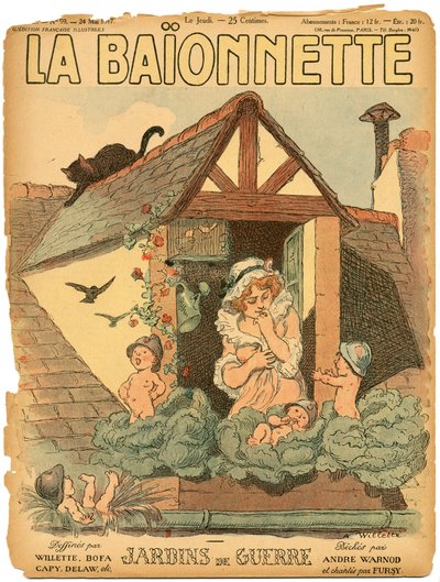 Cover von „La Baionnette“, Satirisch in Farben von Adolphe Leon Willette