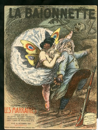 Cover von „La Baionnette“, Satirisch in Farben von Adolphe Leon Willette