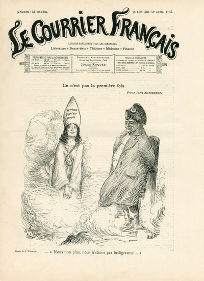 Cover von „Le Courrier francais“, Nummer 33, Satirique en N & B von Adolphe Leon Willette