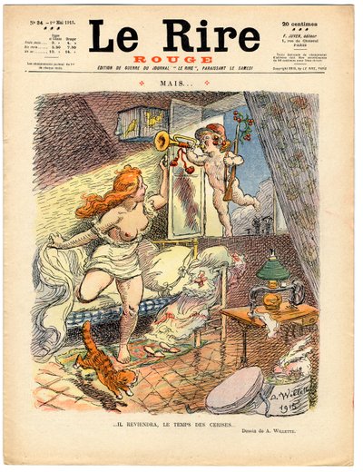 Cover von „The Red Laughter“, Satirisch in Farben von Adolphe Leon Willette