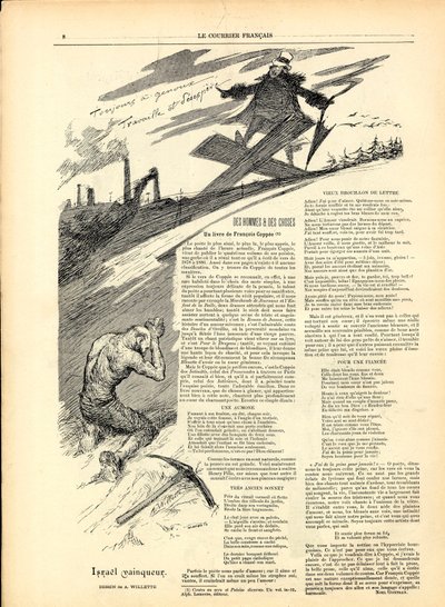 Der englische Kurier, Satirisch in Schwarz-Weiß von Adolphe Leon Willette