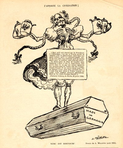 Das rote Lachen, Satirisch in N & B von Adolphe Leon Willette