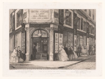 Ansicht des Geschäfts von Cadart und Luquet mit Damen und Herren bei den Schaufenstern von Adolphe Martial Potemont