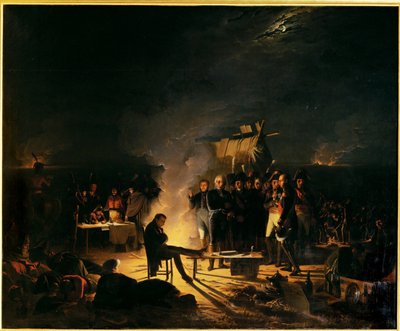 Biwak von Napoleon auf dem Schlachtfeld von Wagram Nacht vom 5. auf den 6. Juli 1809 von Adolphe Roehn