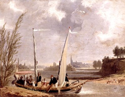 Louis-Philippe und seine Familie in einem Boot in Neuilly von Adolphe Roehn