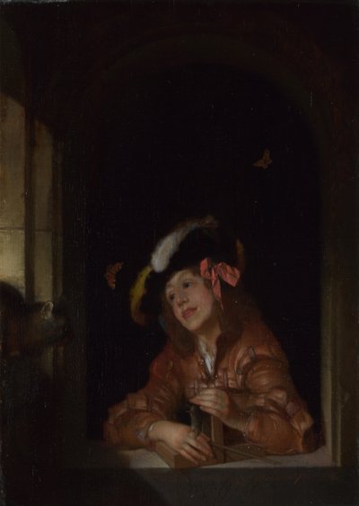 Ein Junge mit einer Mausefalle, 1678 von Adriaan van der Werff