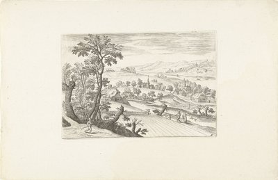 Landschaft mit einem Kornfeld von Adriaen Collaert