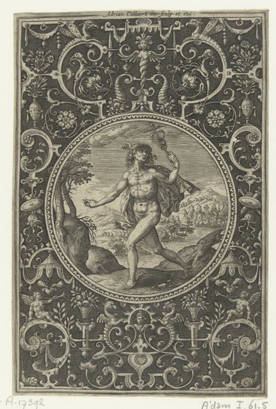 Medaille mit Merkur und seinem Stab in der Hand von Adriaen Collaert