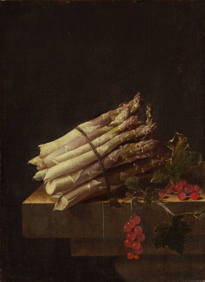 Stillleben mit Spargel und roten Johannisbeeren, 1696 von Adrian Coorte